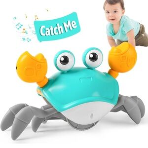 Musical Crawling Crab Toy - Teal and Orange